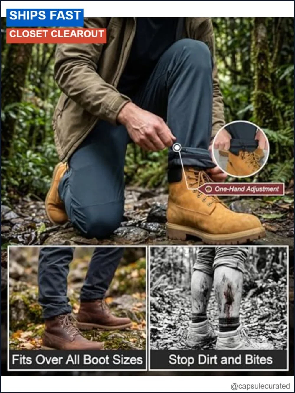 Men's Cargo Pants 4-Way Stretch Ripstop Nylon Spandex Hiking Utility Trousers